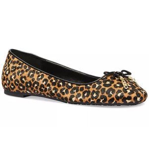MICHAEL Michael Kors NWT Designer Nori Slip-On Calf-Hair Ballet Flats Leopard Si